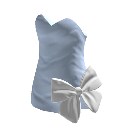 🍀Bow Decor Slim Dress (Blue)