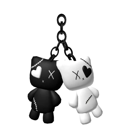 matching emo kitty duel keychain