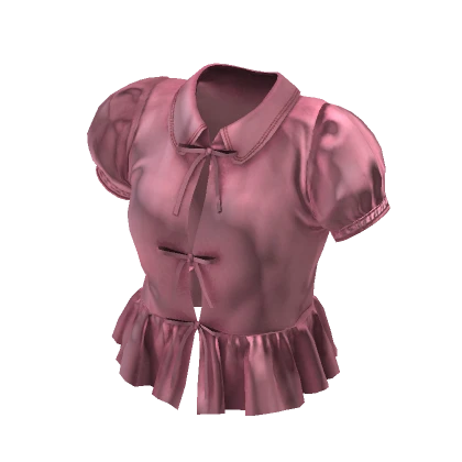 💗Y2K LOVELY PINK SHORT PUFF SLEEVE SHIRT