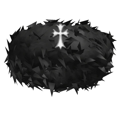 Black Fur Headband Cross