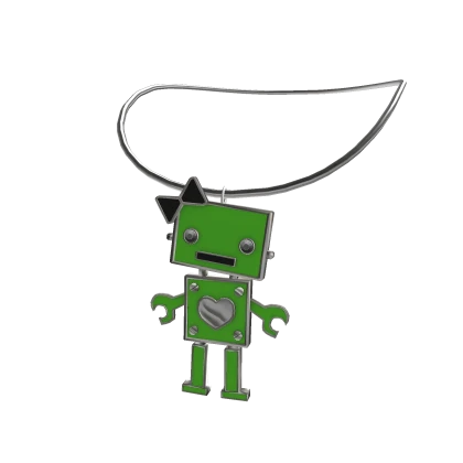 Cute Green Scene Robot Necklace 3.0