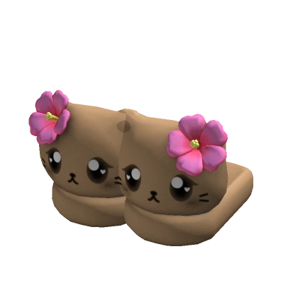 ♡ hawaiian kitty slippers