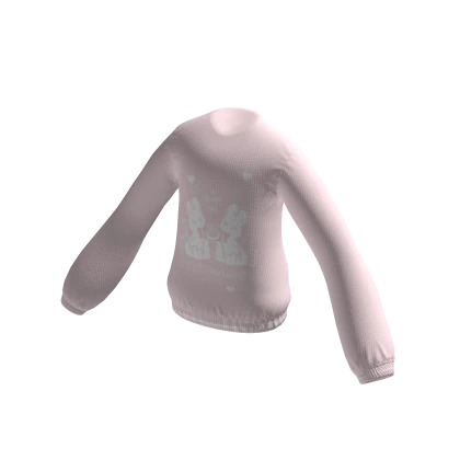 Oversized Knitted Bunny Sweater | Pink