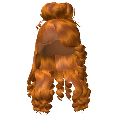 𝓖 Orange Curled Half Up Half Down Updo Lace