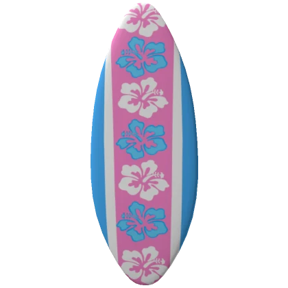 Blue n Pink Summer Tropical Flower Surfboard