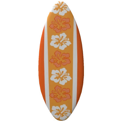 Orange Summer Tropical Flower Surfboard