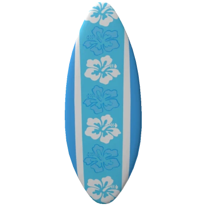 Blue Summer Tropical Flower Surfboard