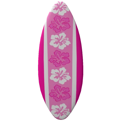 Pink Summer Tropical Flower Surfboard