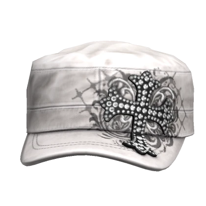 Grunge white Cross Cadet Cap