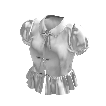 💗Y2K LOVELY WHITE SHORT PUFF SLEEVE SHIRT