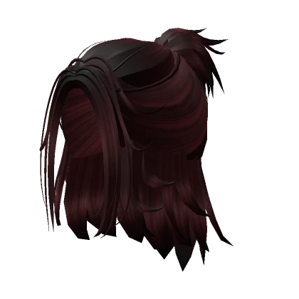 Anime Boy Half Up Hair in Burgundy Dark Red