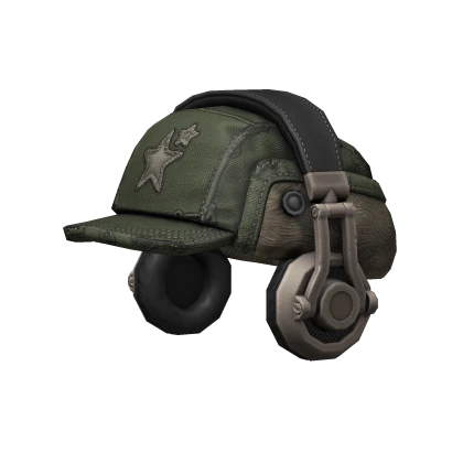 Vintage Y2K Olive Trapper Cap /w Headphones