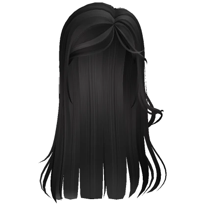 black edgy wispy side part long hair