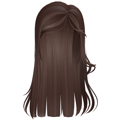 brown edgy wispy side part long hair