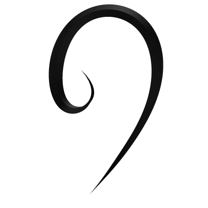Black Anime Swirl Curly Cowlick
