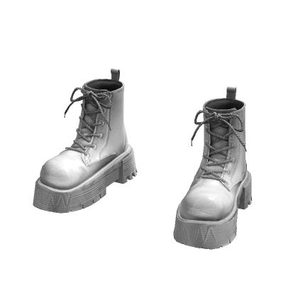 Platform Boots Shoes - White