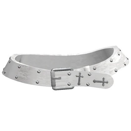 [Blush Fashion] Y2K White Studded Belt