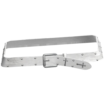 Y2K White Studded Belt