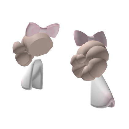 ♡ Cutesy white lamb ears with swirly horns (bows)