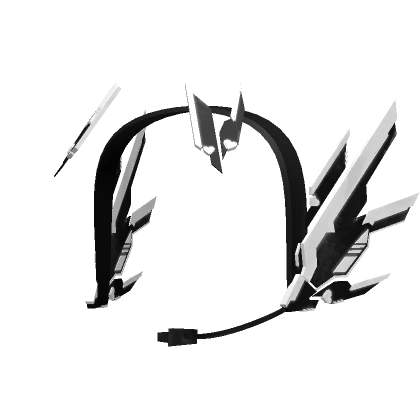 black + white mecha sci-fi cyberpunk headset