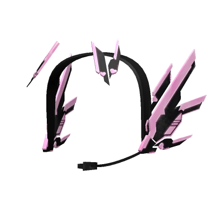 black + light pink mecha sci-fi cyberpunk headset