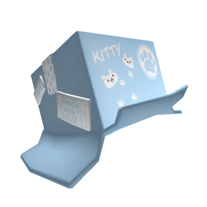 ♡ Cute silly cat box on top of head blue ♡