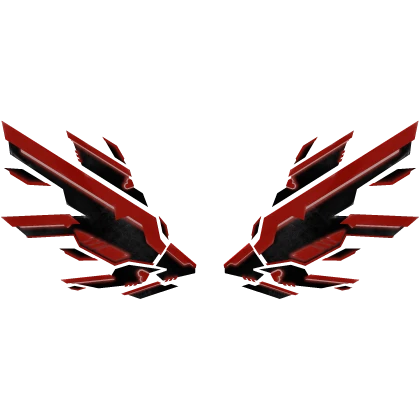 black w red mecha sci-fi cyberpunk wings