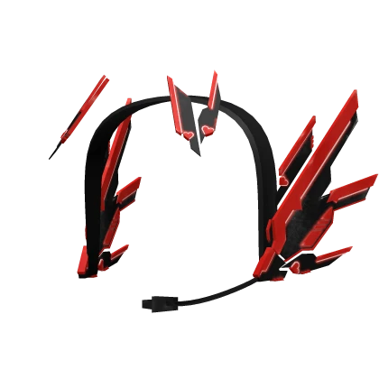 black + red mecha sci-fi cyberpunk headset