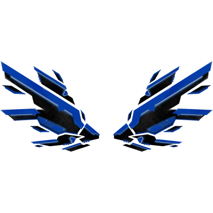 black w blue mecha sci-fi cyberpunk wings