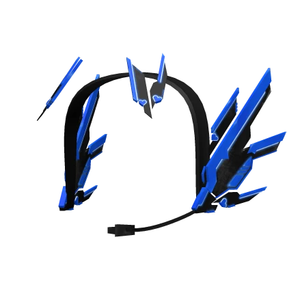 black + blue mecha sci-fi cyberpunk headset