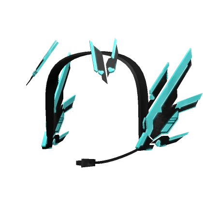 black + teal mecha sci-fi cyberpunk headset