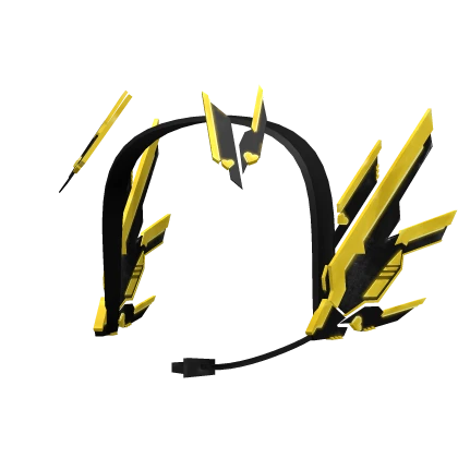 black + gold yellow mecha sci-fi cyberpunk headset