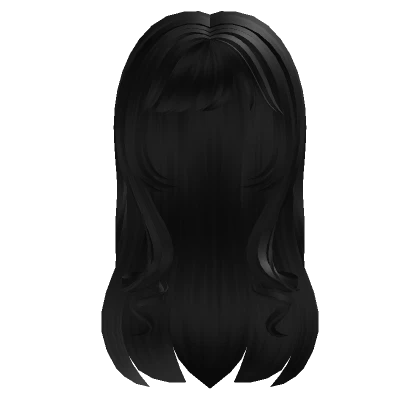 black cute swirly straight long anime hair