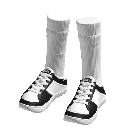 Black/White Sneakers w/ White Socks