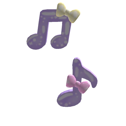 cutesy sweet music note clips with bows ♪ ༘⋆