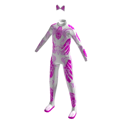 Cat ears suit pink and white 