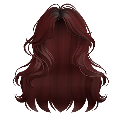 Dark Red Aesthetic Long Wavy Hair