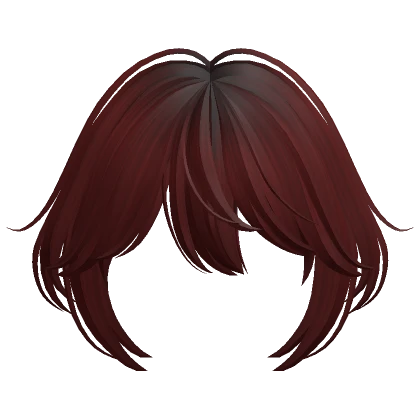 Dark Red Anime Straight Bangs