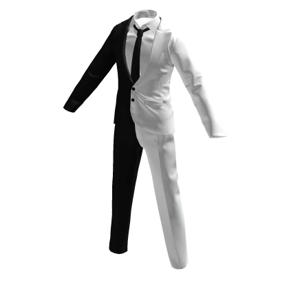 Half Black Half White Conflict Suit