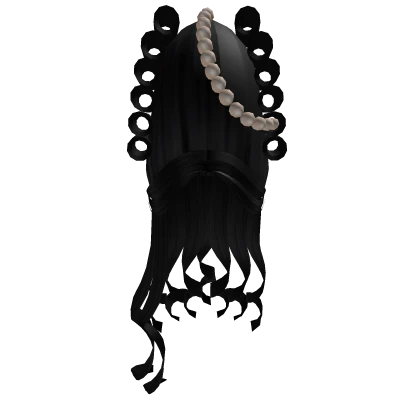 Rococo Baroque Beehive Curls Pearls in Royal Black