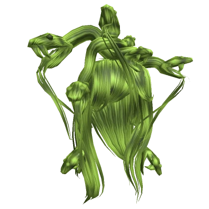 Medusa's serpent wispy hair in true medusa green