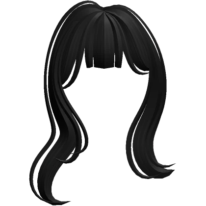 Kawaii Coconut Beach Swoopy Bangs (Black)