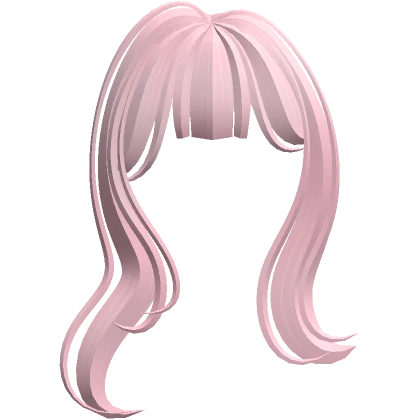 Kawaii Coconut Beach Swoopy Bangs (Light Pink)