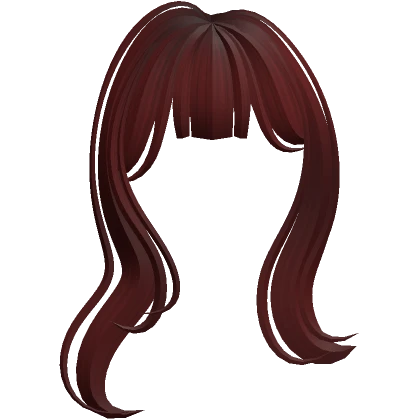 Kawaii Coconut Beach Swoopy Bangs (Dark Red)