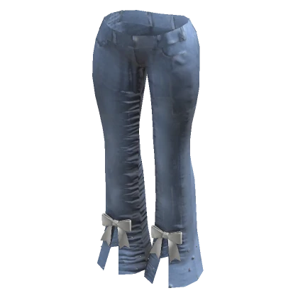 Blue Flared Bow Tie Jeans