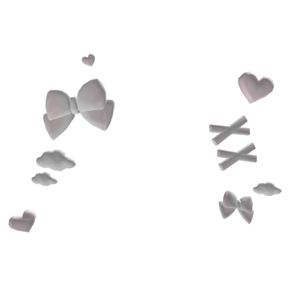 cute pink bow heart face stickers