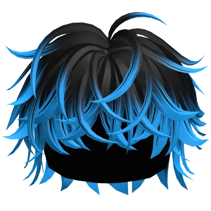 Black to Blue Fluffy Messy Hair