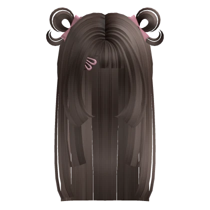 ♡ Kawaii brown hime cut with buns