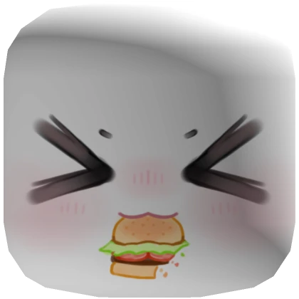 ♡ >ᴗ< yummy burger chibi kawaii face mask