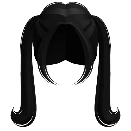 Cute Preppy High Pigtails (Black)